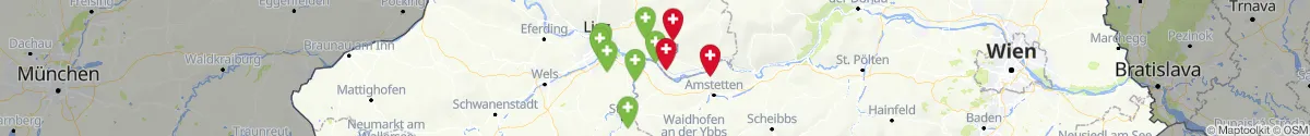 Kartenansicht für Apotheken-Notdienste in der Nähe von Waldhausen im Strudengau (Perg, Oberösterreich)